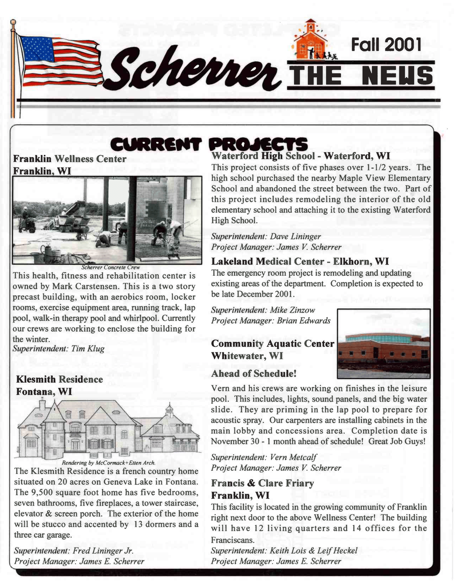 Scherrer the News - Fall 2001 - 1