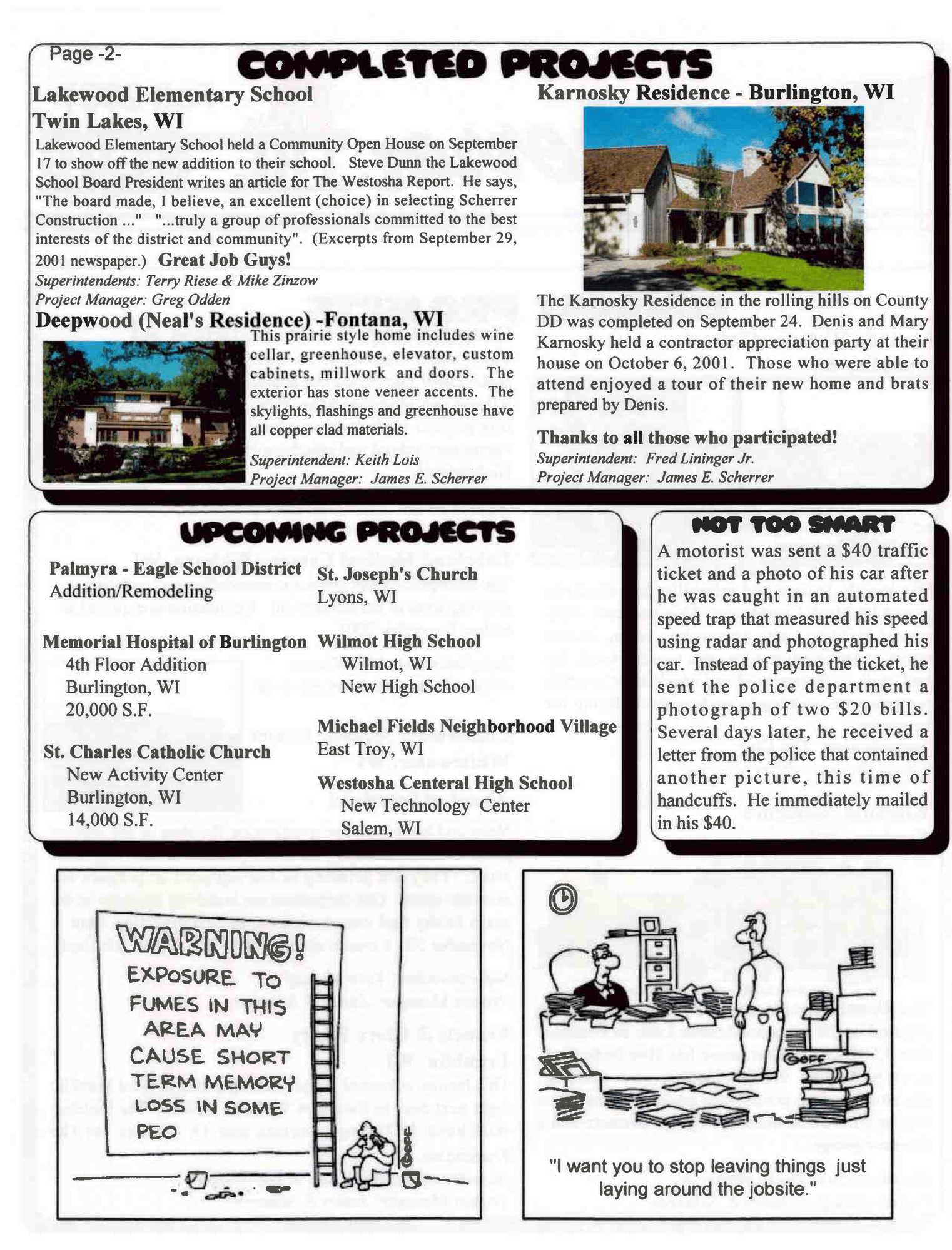 Scherrer the News - Fall 2001 - 2