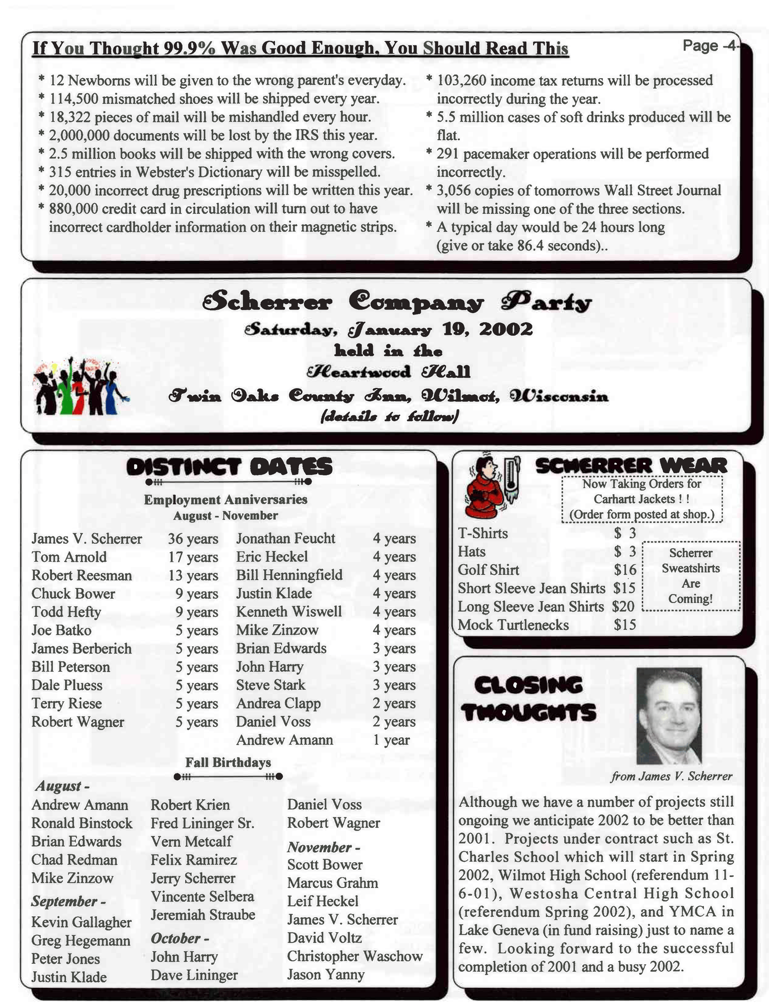 Scherrer the News - Fall 2001 - 4