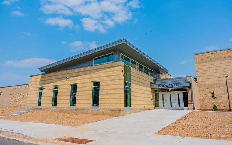 school-construction-gym-pool-entrance