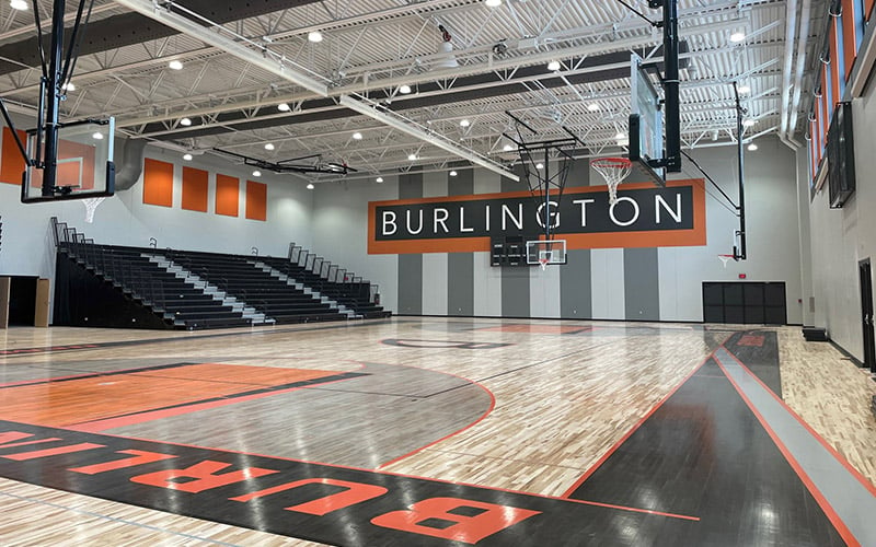 The inside of Karcher Middle School gym built by Scherrer Construction in Wisconsin. 