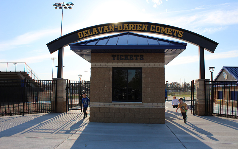 Construction of athletic complex - ticket booth